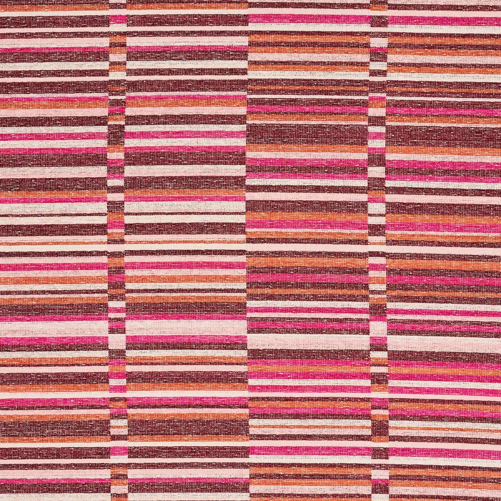 Schumacher 82012 Uncommon Threads Tierra Stripe Fabric in Berry
