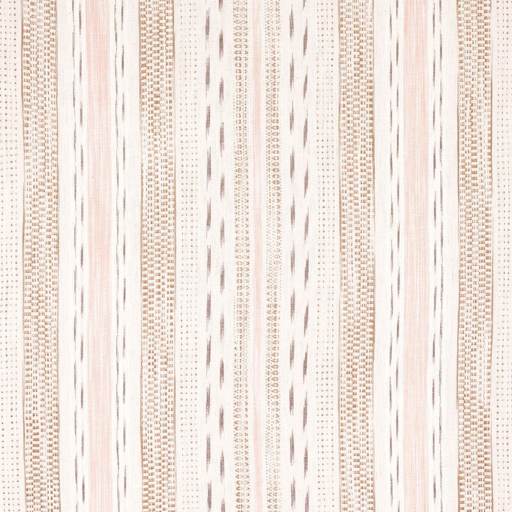 Schumacher 82111 Bohemia Mirza Ikat Stripe Fabric in Blush On Natural