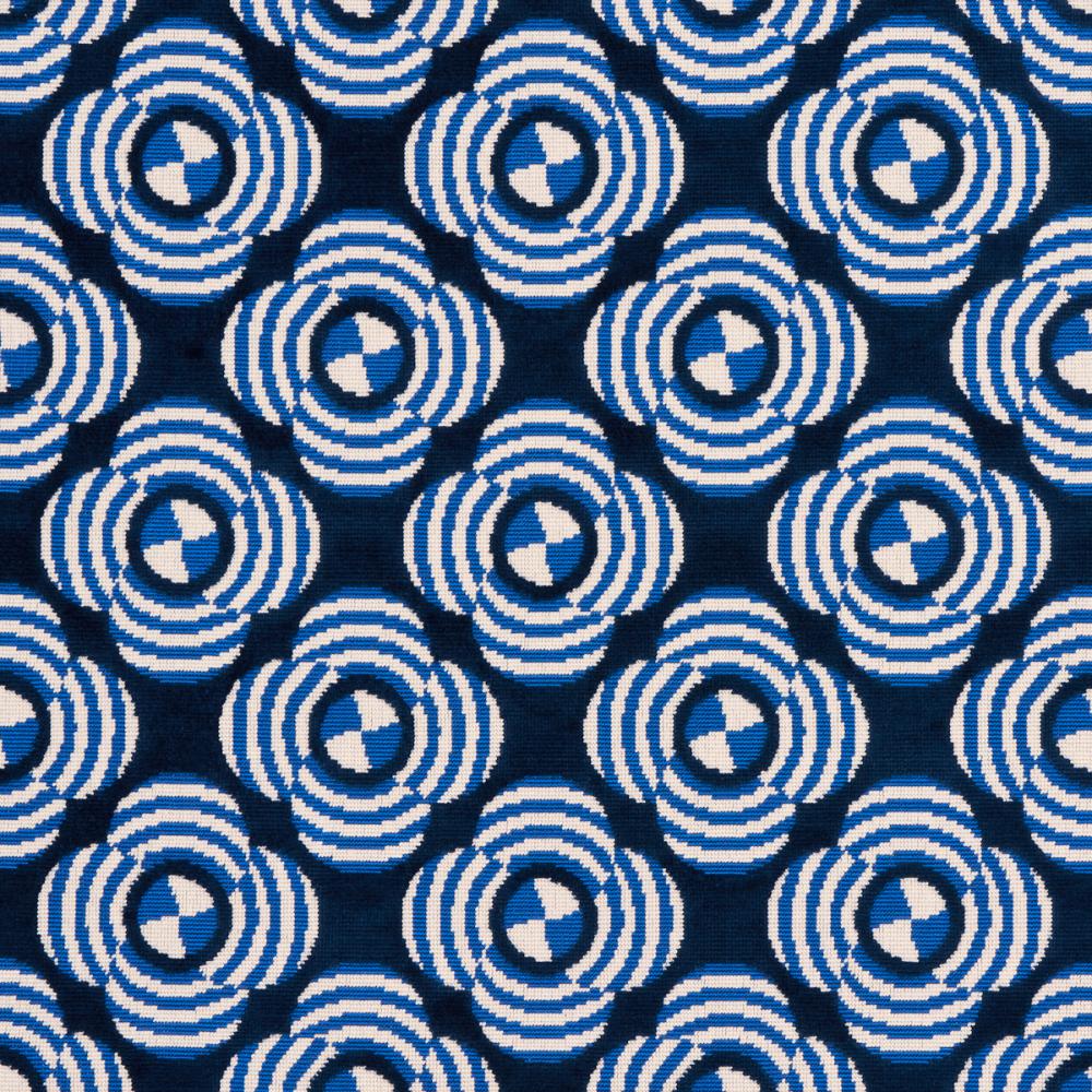 Schumacher 82260 Le Moderne Cut Velvet Fabric in Cobalt