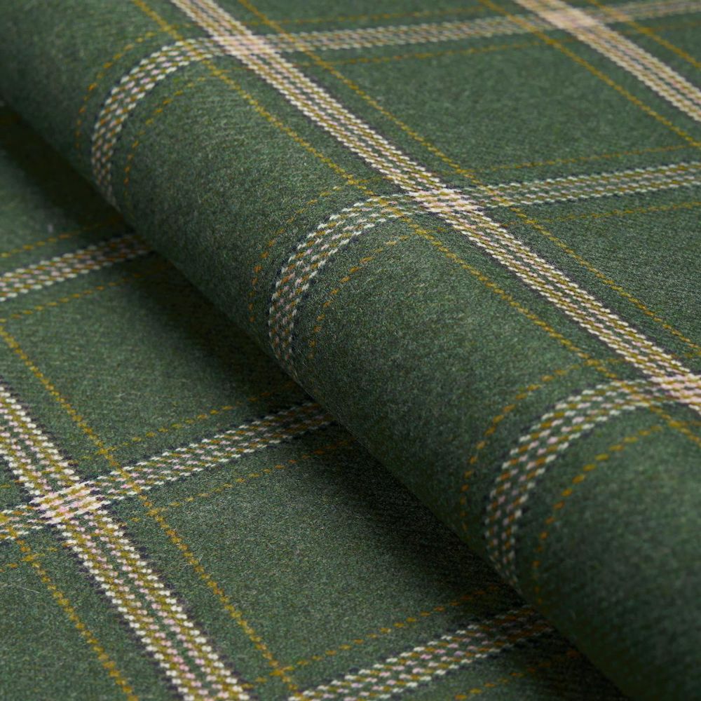 Schumacher 82343 Patterson Flynn Blackburn Merino Plaid Fabric in Green