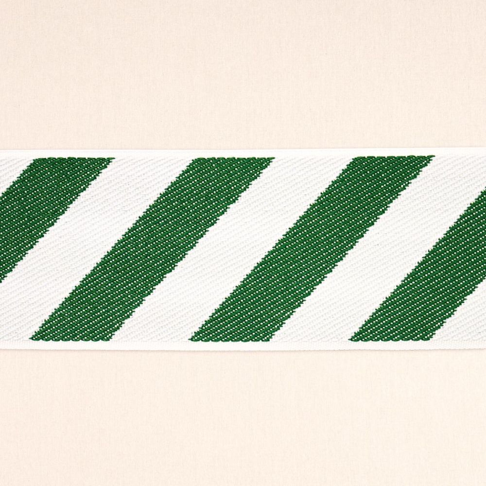 Schumacher 82432 Mary Mcdonald Airmail II Indoor/Outdoor Tape Trim in Green And Ivory