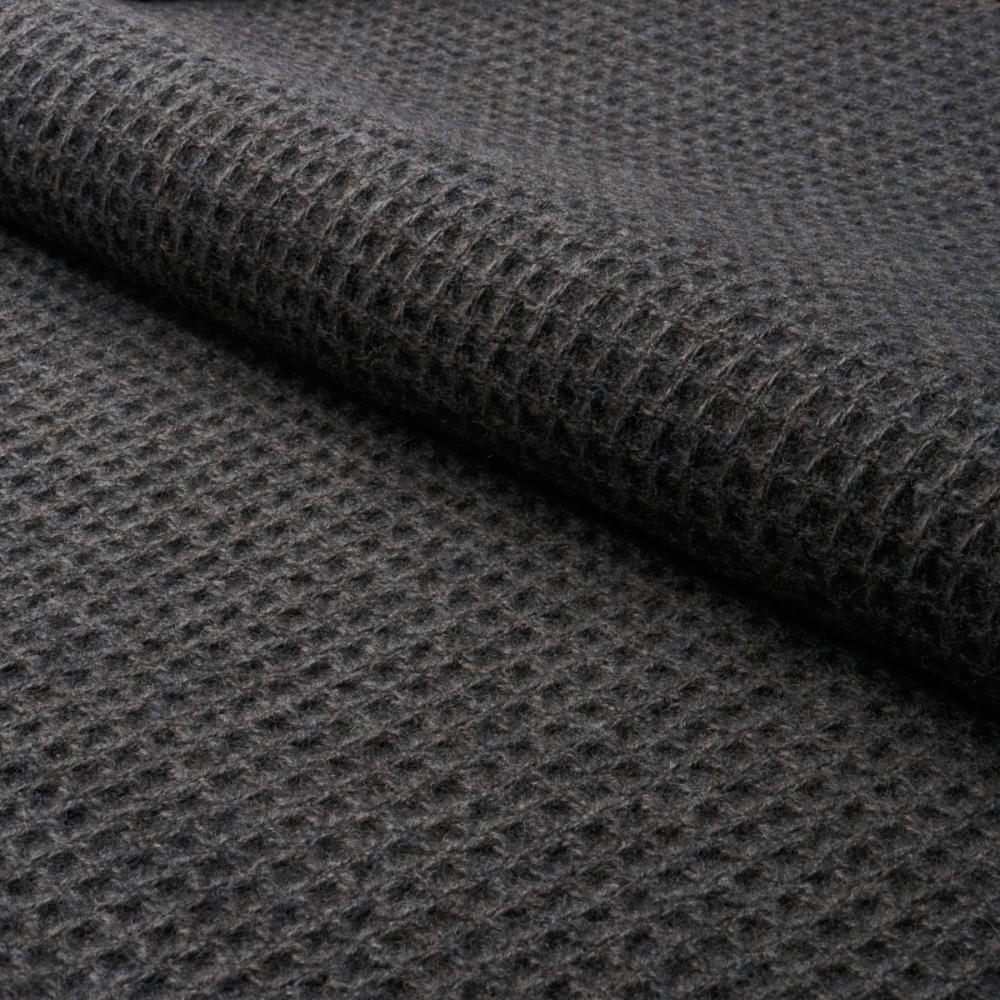 Schumacher 82642 Walden Wool Texture Fabric in Charcoal