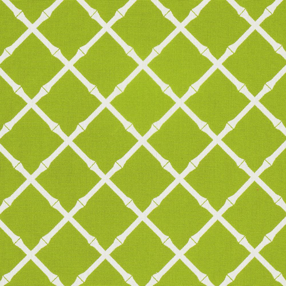 Schumacher 82760 Bamboo Trellis Indoor/Outdoor Fabric in Leaf