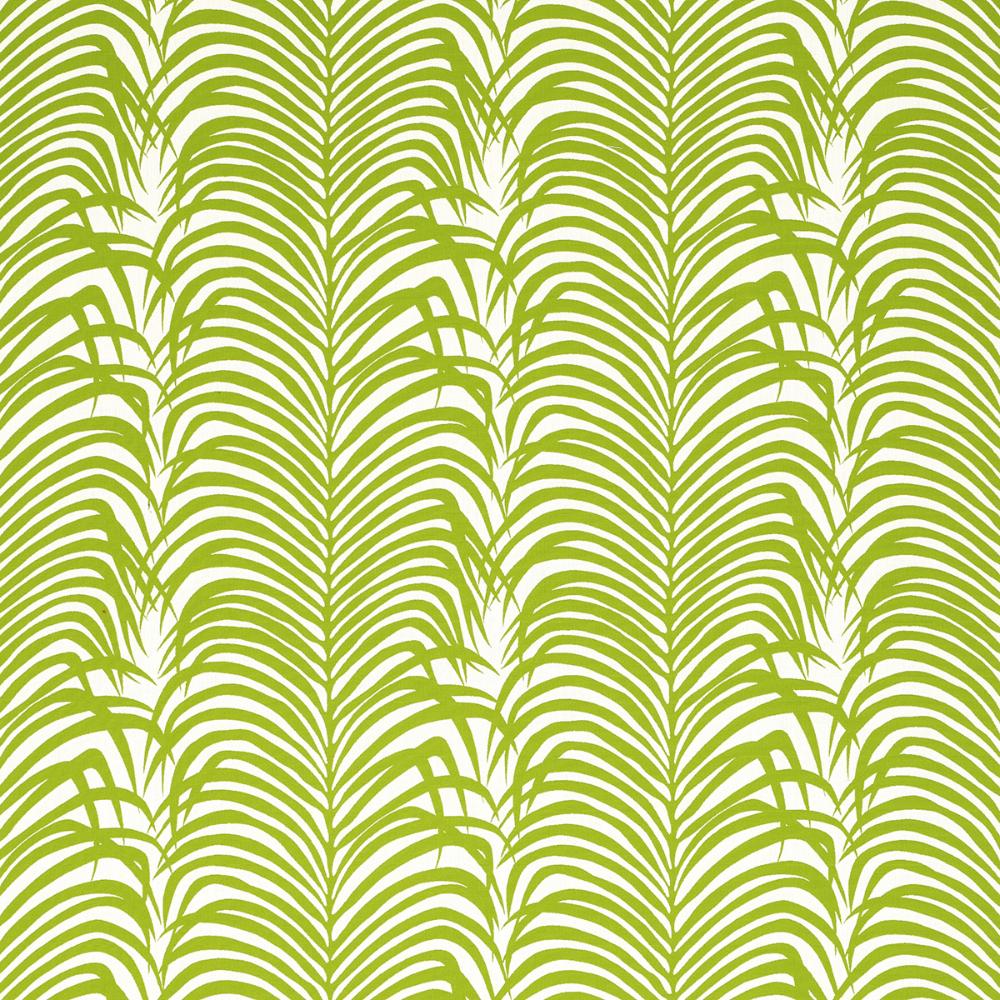 Schumacher 82780 Zebra Palm Woven Indoor/Outdoor Fabric in Green