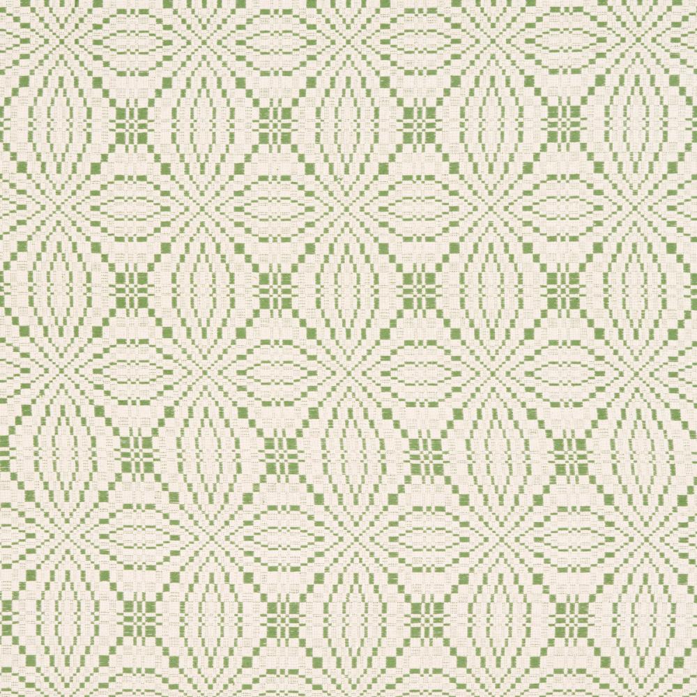Schumacher 82910 Francestown Coverlet Fabric in Leaf