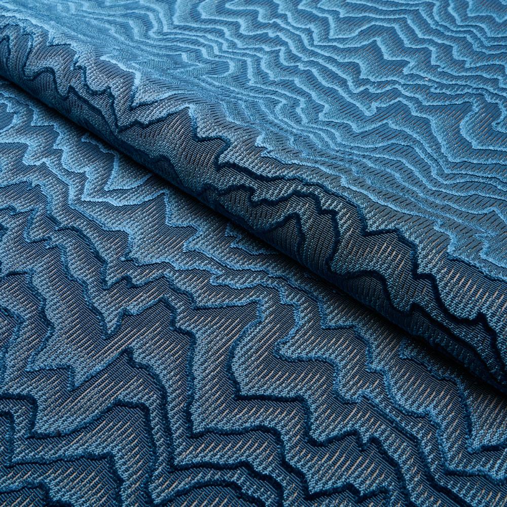 Schumacher 83022 Zambezi Velvet Fabric in Slate Blue