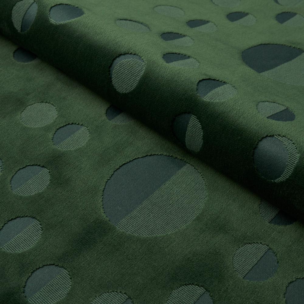 Schumacher 83190 Moon Phase Velvet Fabric in Green