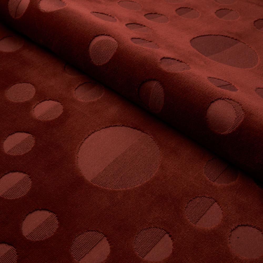 Schumacher 83191 Moon Phase Velvet Fabric in Red