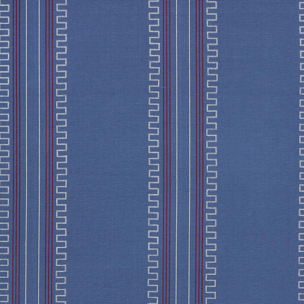 Schumacher 83231 Greco Stripe Fabric in Navy