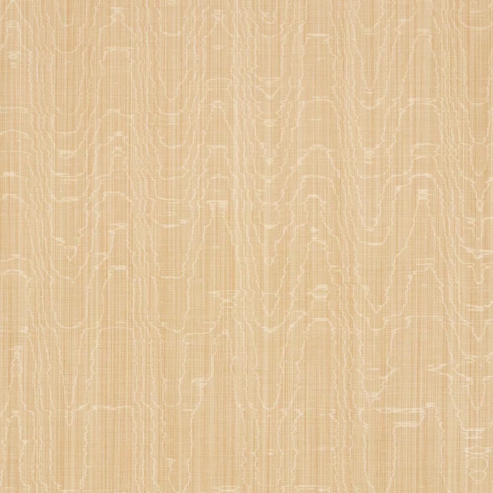 Schumacher 83252 Beau Cotton Linen Moiré Fabric in Soft Gold