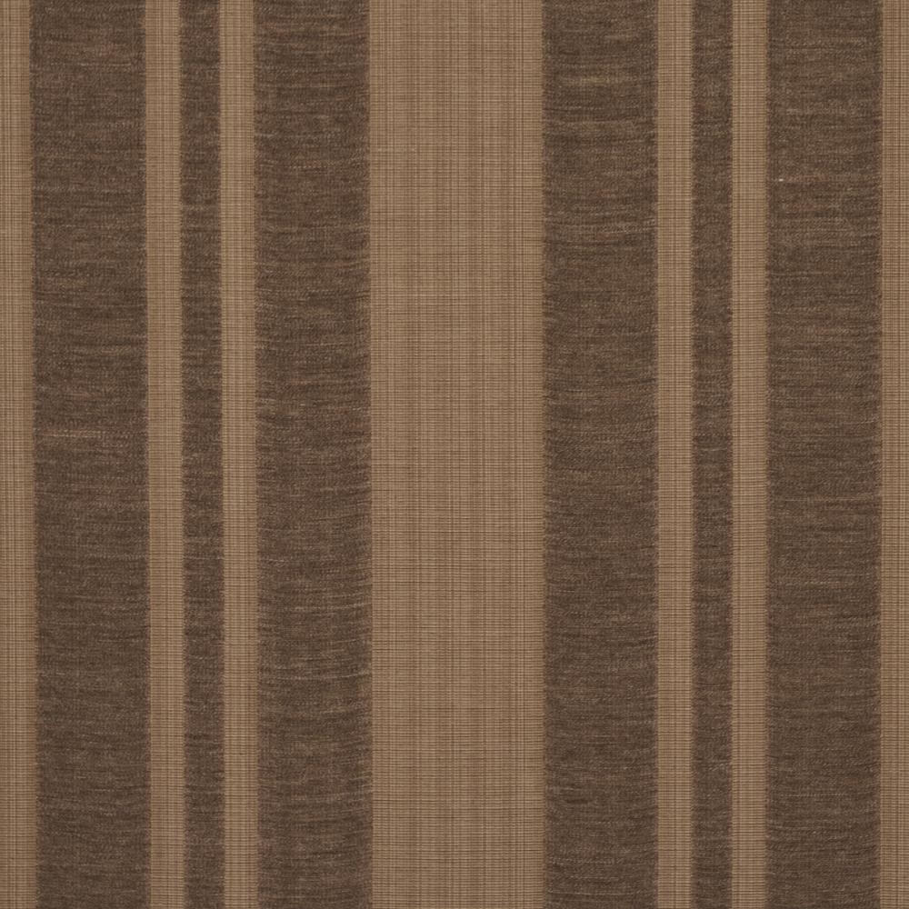 Schumacher 83260 Simon Wool Linen Stripe Fabric in Brown