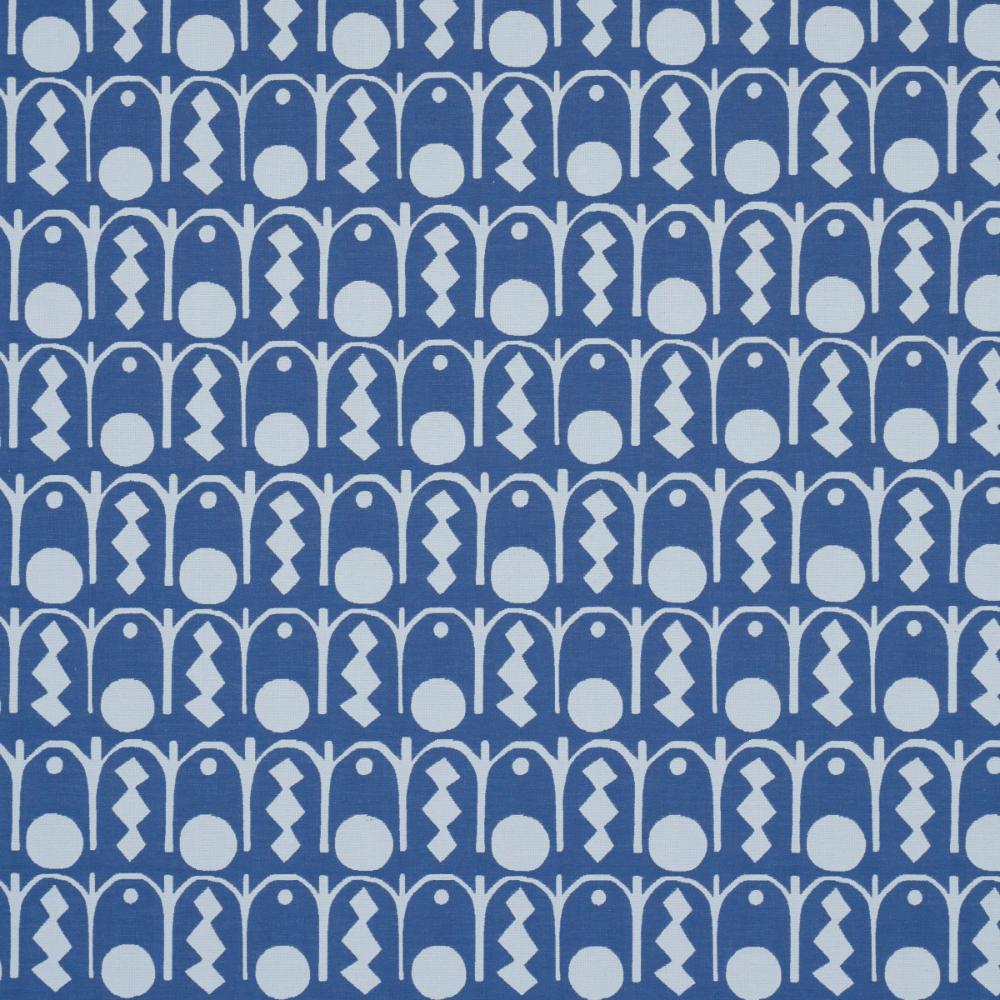 Schumacher 83411 Downtown Fabric in Blues