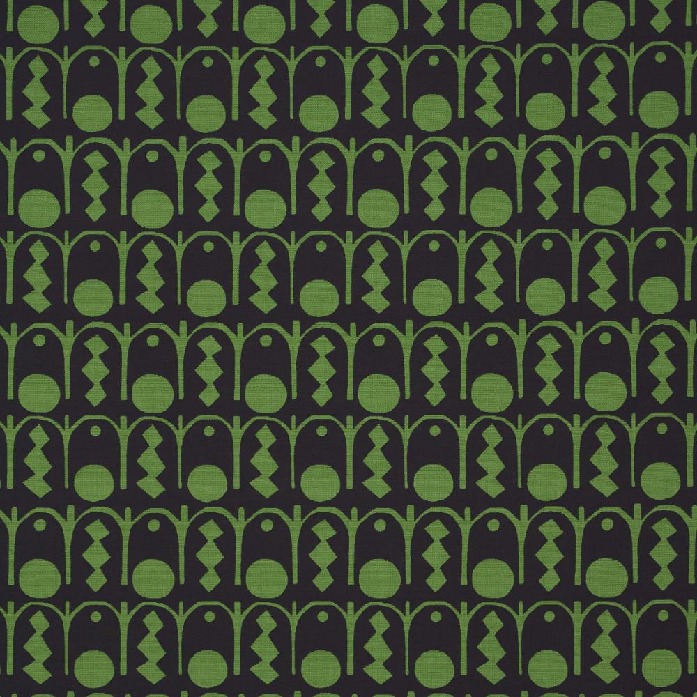 Schumacher 83412 Downtown Fabric in Green And Black