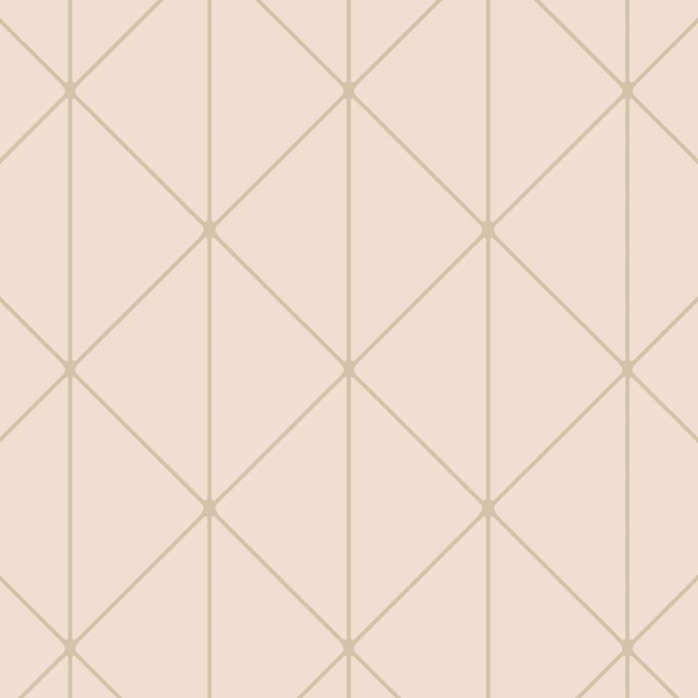 Schumacher 8805 Diamonds Wallcoverings in Petal And Gold