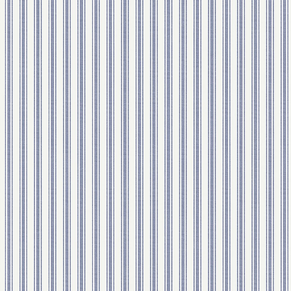Schumacher 8870 Aspö Stripe Wallcoverings in Blue