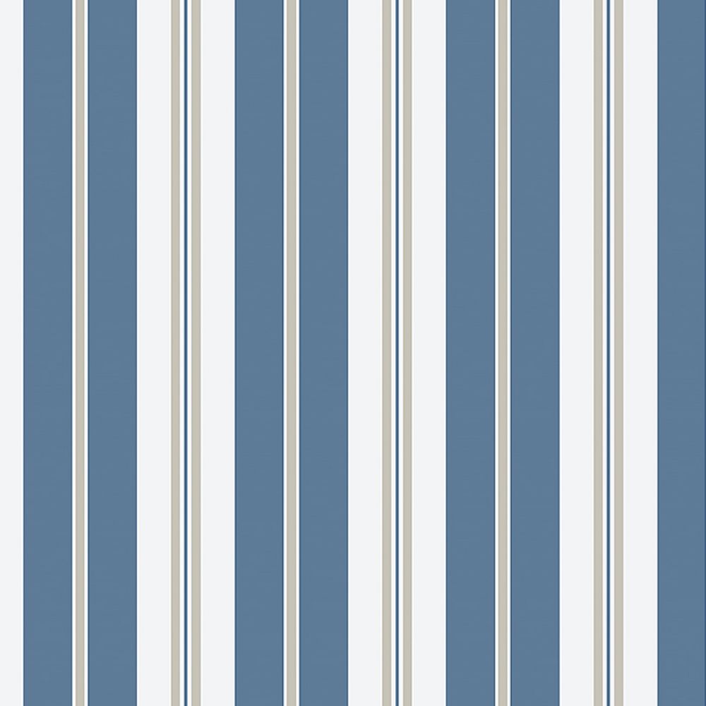 Schumacher 8885 Sandhamn Stripe Wallcoverings in Blue