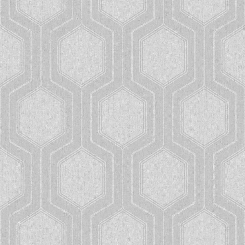 Schumacher 9306 Graphic Hexagon Wallcoverings in Grey