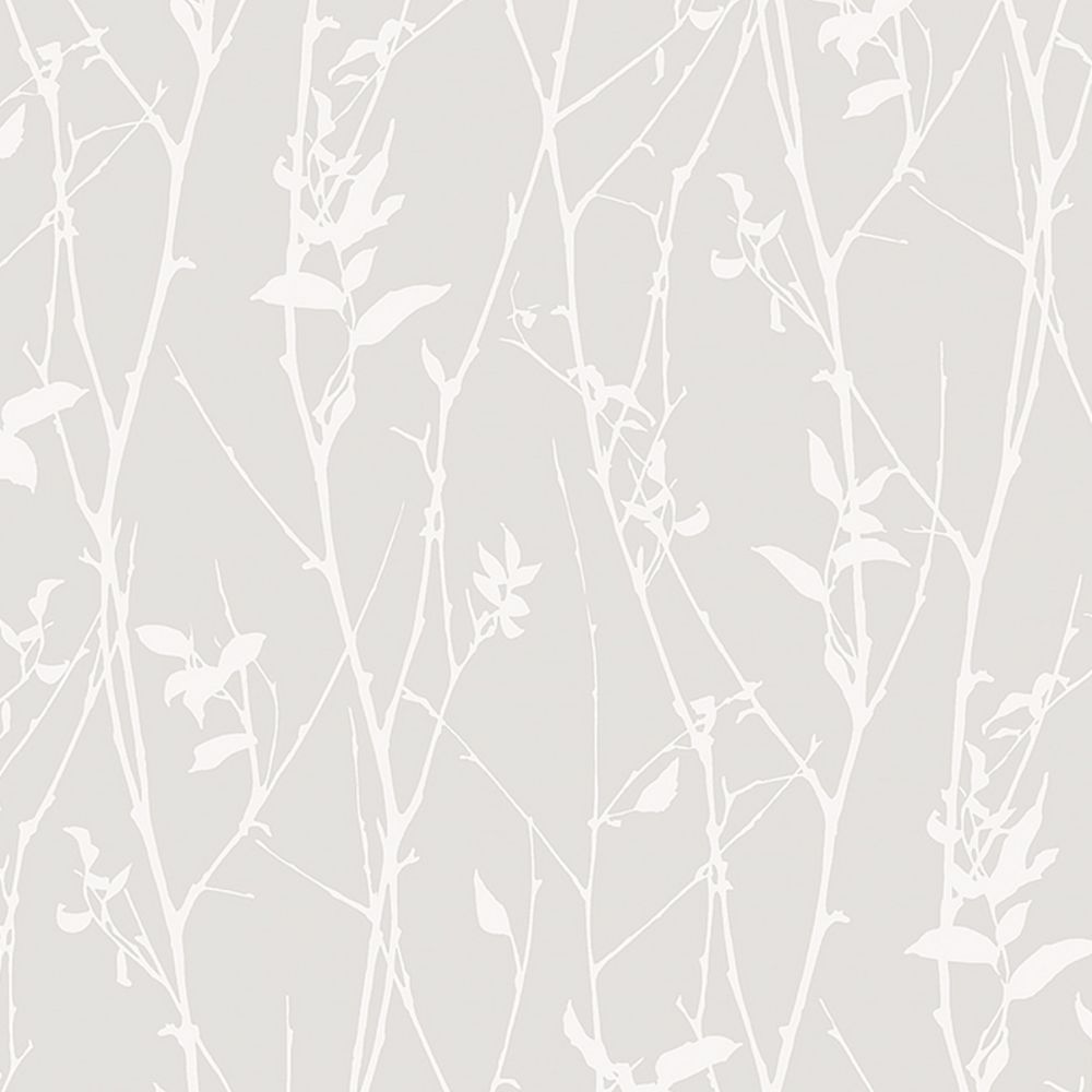 Schumacher 9319 Botanical Whisp Wallcoverings in Grey