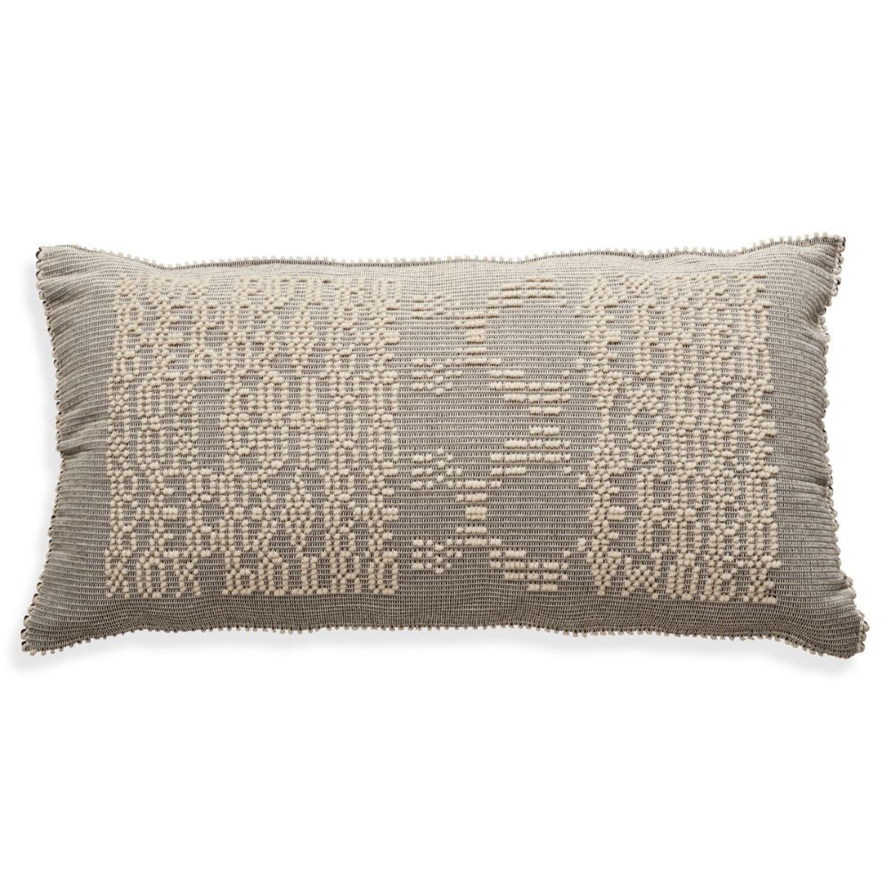 Schumacher SO0001136 Tipografico Floor Pillow Pillows & Accessories in Grey