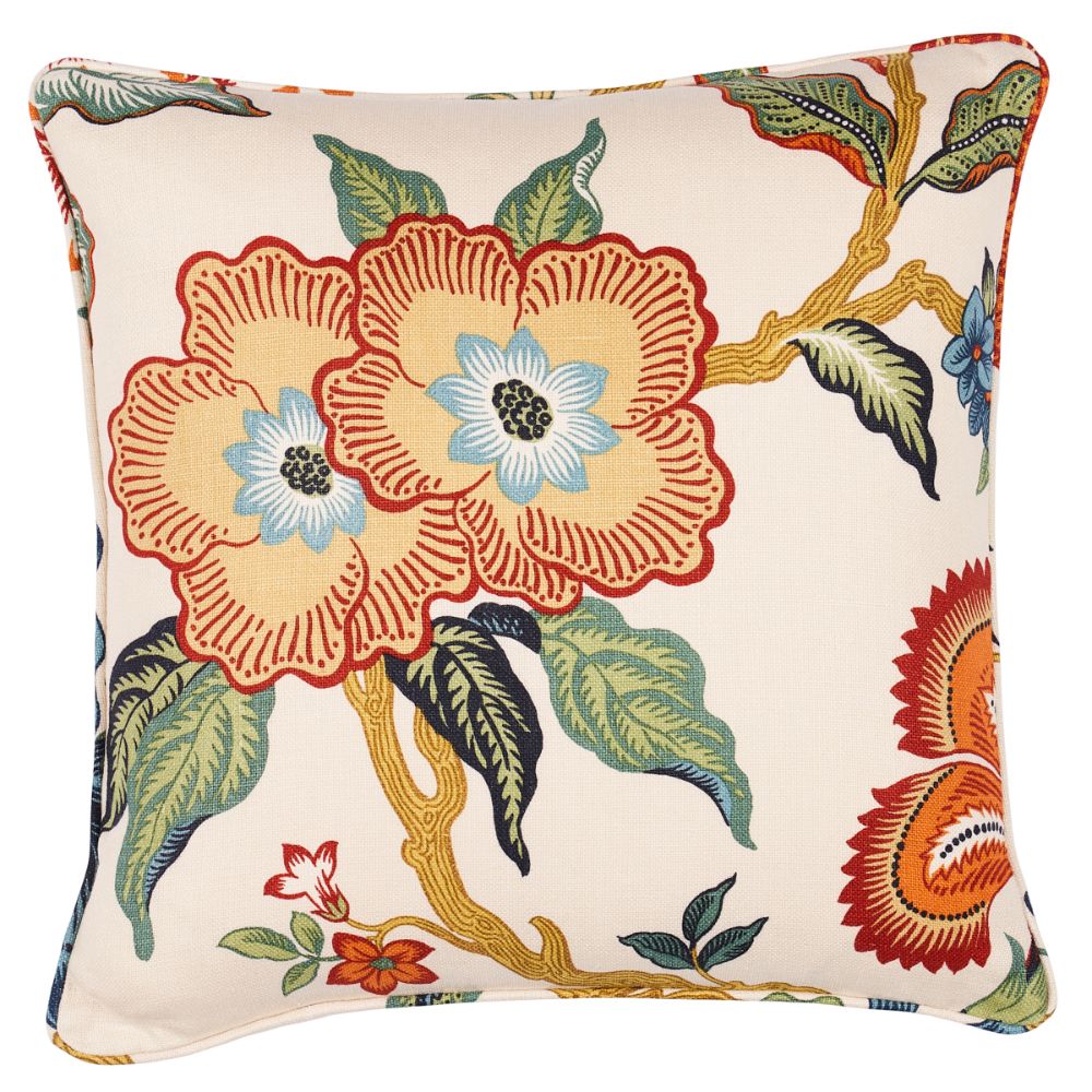 Schumacher SO17403104 Hothouse Flowers 18" Pillow Pillows & Accessories in Spark