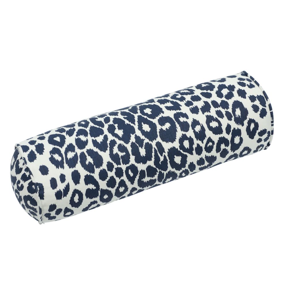 Schumacher SO17572016 Iconic Leopard Bolster Pillow in Ink