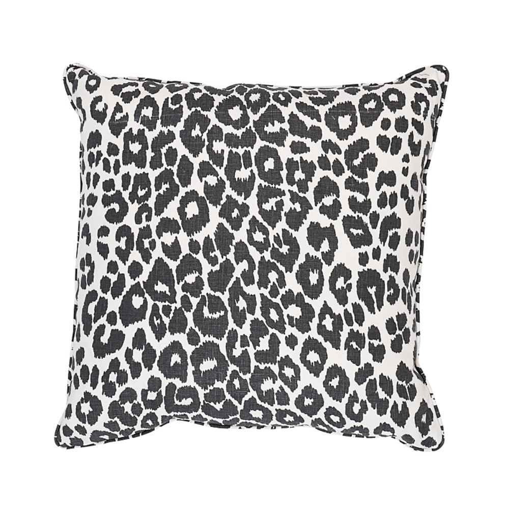 Schumacher SO17572205 Iconic Leopard 20" Pillow in Graphite