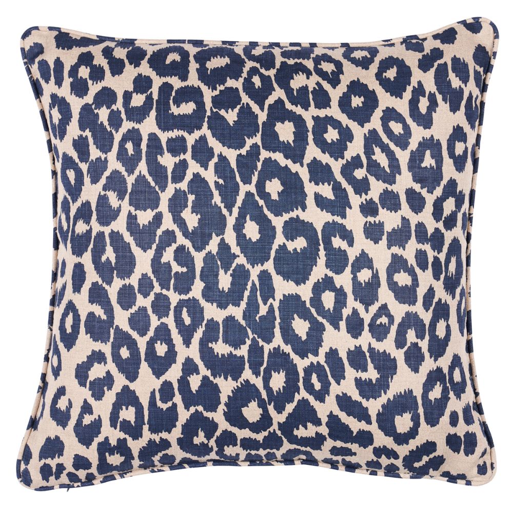 Schumacher SO17572404 Iconic Leopard 18" Pillow Pillows & Accessories in Ink/natural