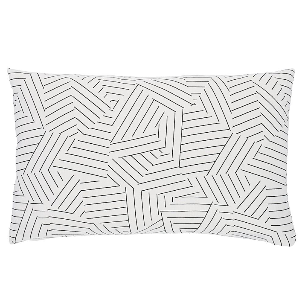Schumacher SO17605015 Deconstructed Stripe Pillow Pillows & Accessories in Black & White