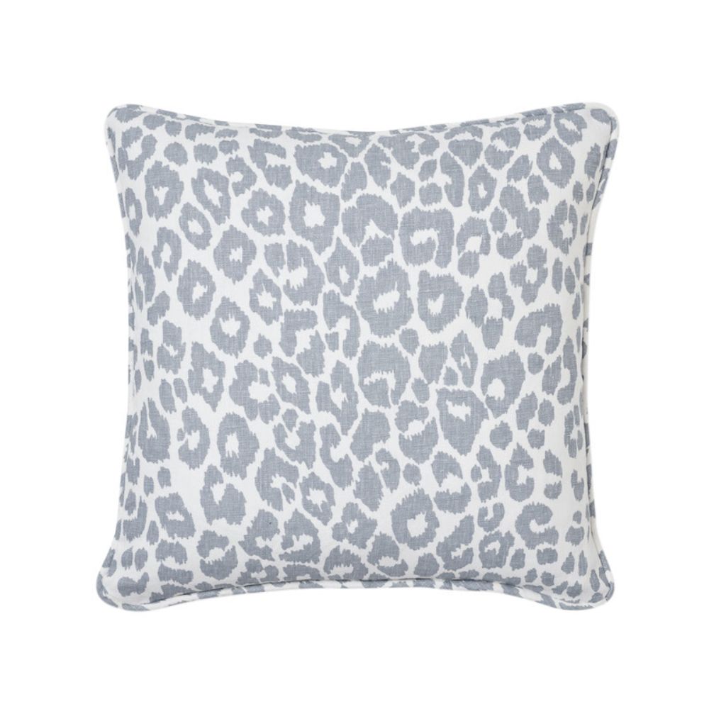 Schumacher SO17645305 Iconic Leopard 20" Pillow in Sky