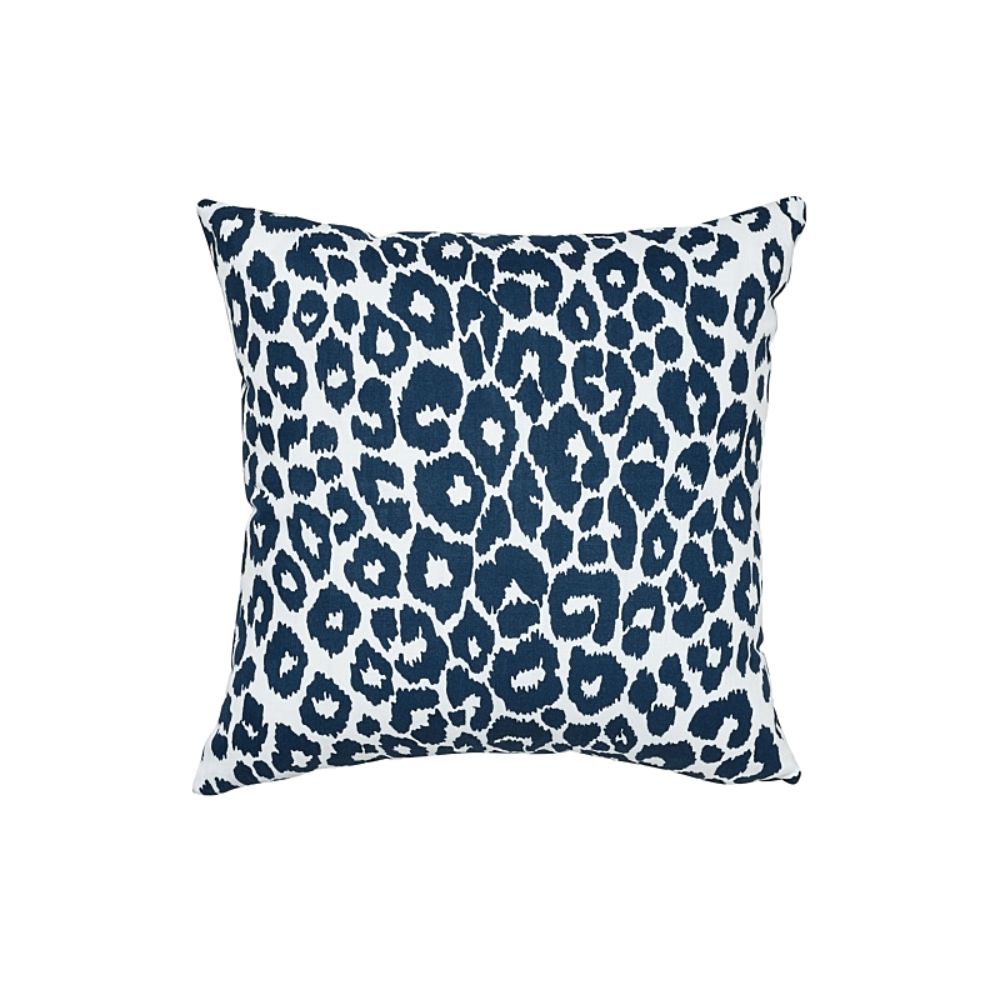 Schumacher SO17732304 Iconic Leopard I/O 18" Pillow in Navy