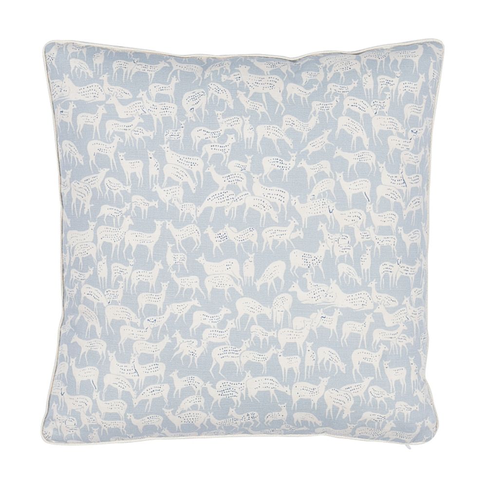 Schumacher SO17772402 Fauna 14" Pillow Pillows & Accessories in Slate Blue