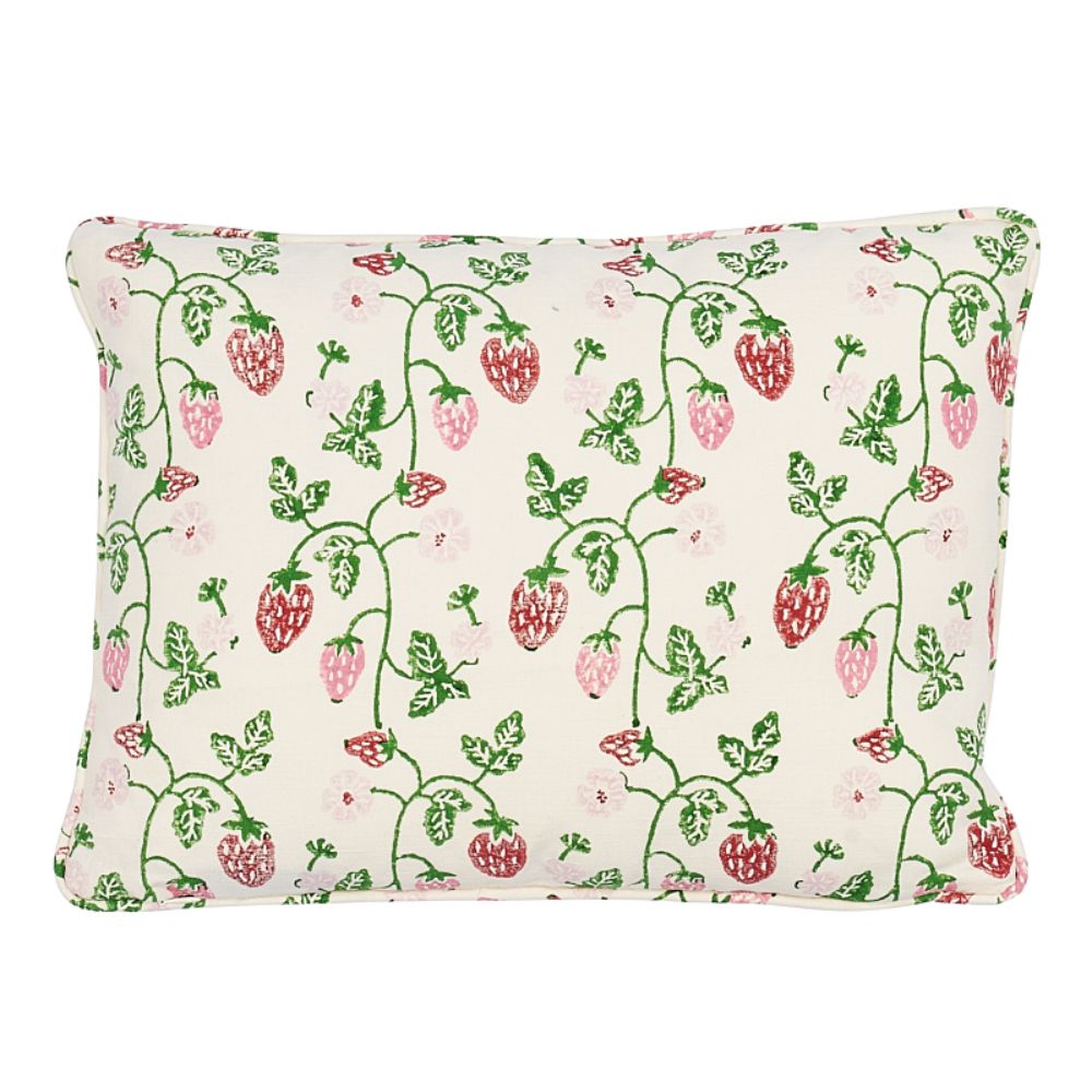 Schumacher SO17978012 Strawberry Pillow Pillows & Accessories in Grass
