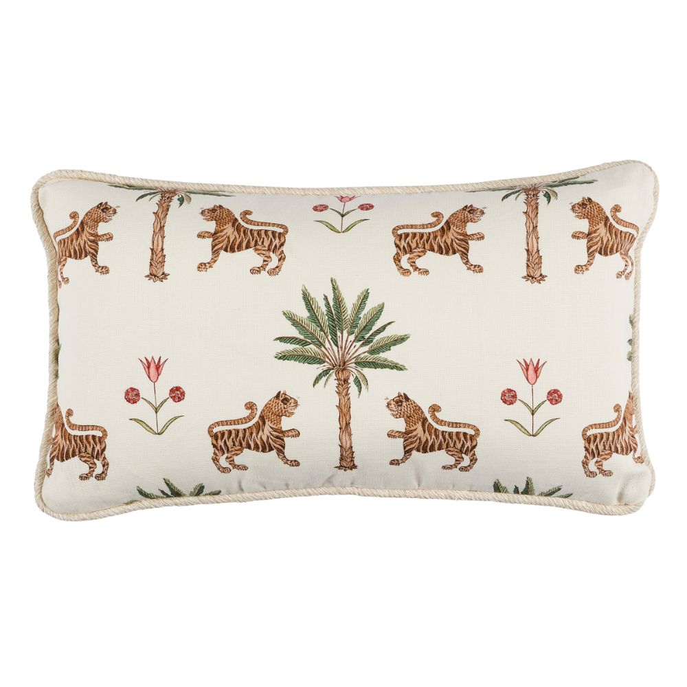Schumacher SO17993219 Tiger Palm Pillow Pillows & Accessories in Cocoa