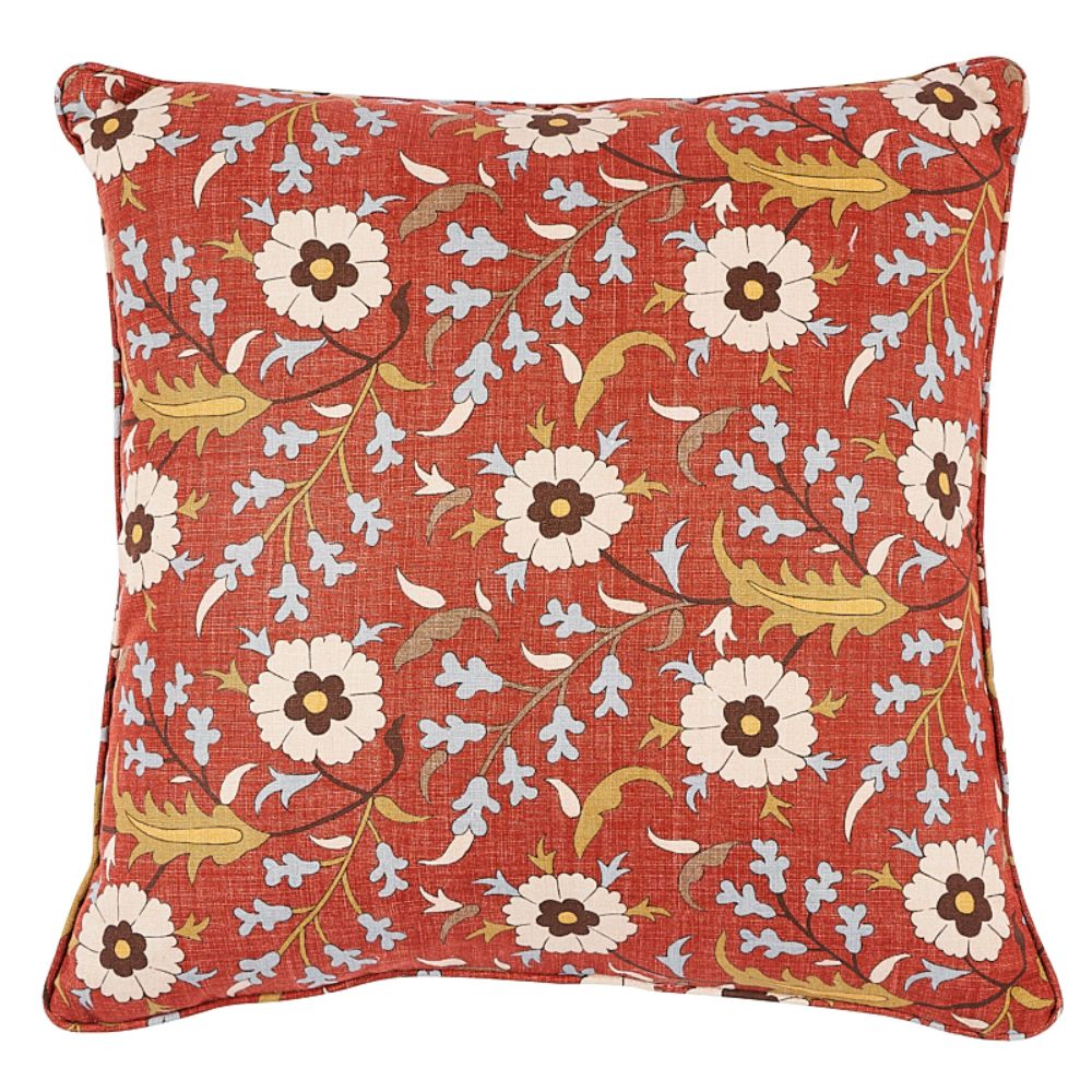 Schumacher SO17995006 Floralia 22" Pillow Pillows & Accessories in Pompeii
