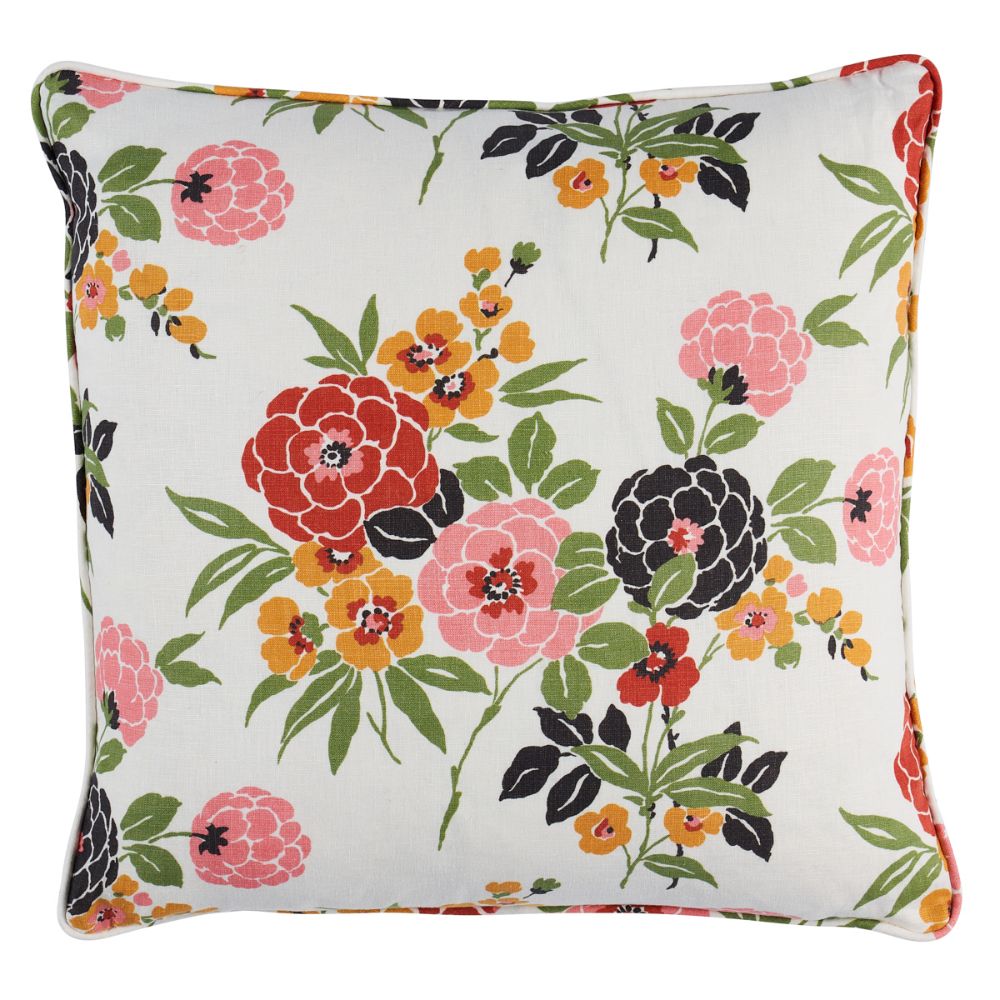 Schumacher SO18002205 Valentina Floral 20" Pillow Pillows & Accessories in Multicolor