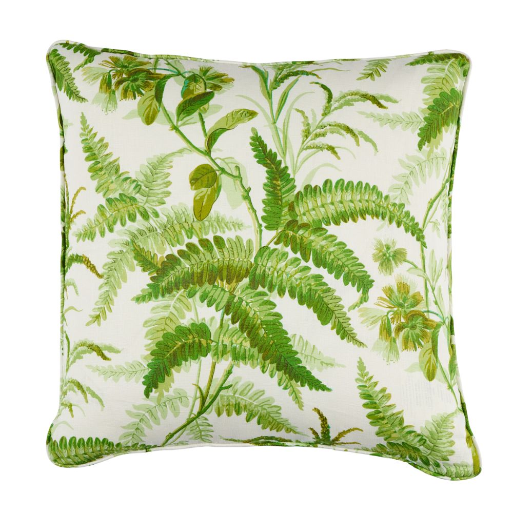 Schumacher SO18010006 Myers Fern Linen 22" Pillow Pillows & Accessories in Tropical