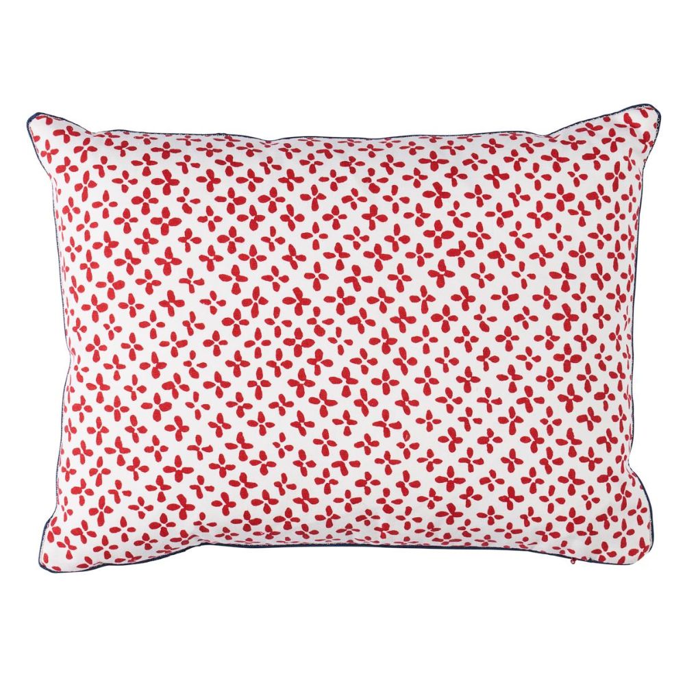 Schumacher SO18038212 Easy Elements Emerson Pillow Pillows & Accessories in Red