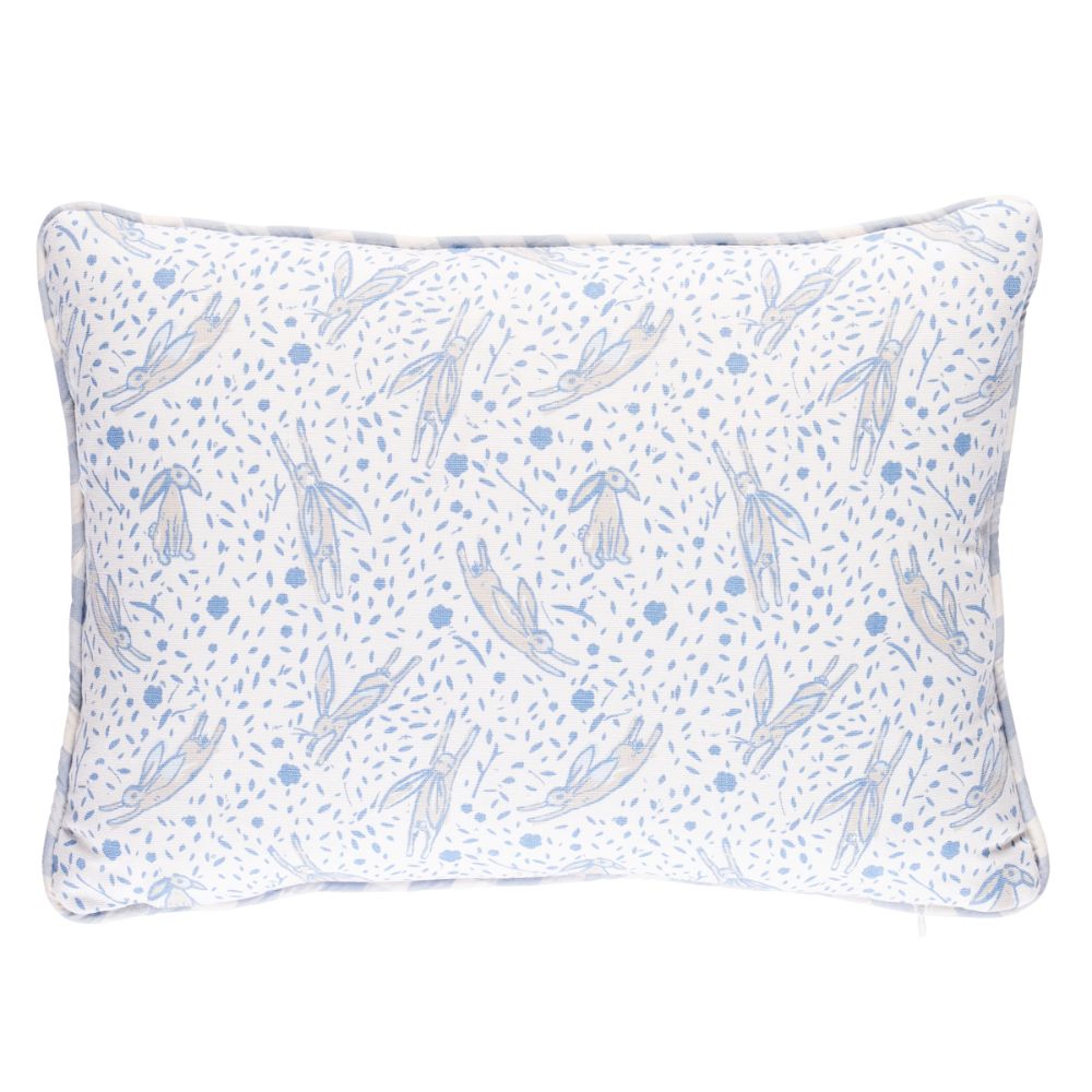 Schumacher SO18044012 Rabbit Pillow Pillows & Accessories in Blue