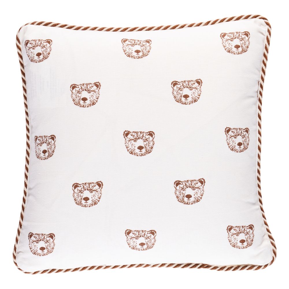 Schumacher SO18047002 Bear Print 14" Pillow Pillows & Accessories in Ivory