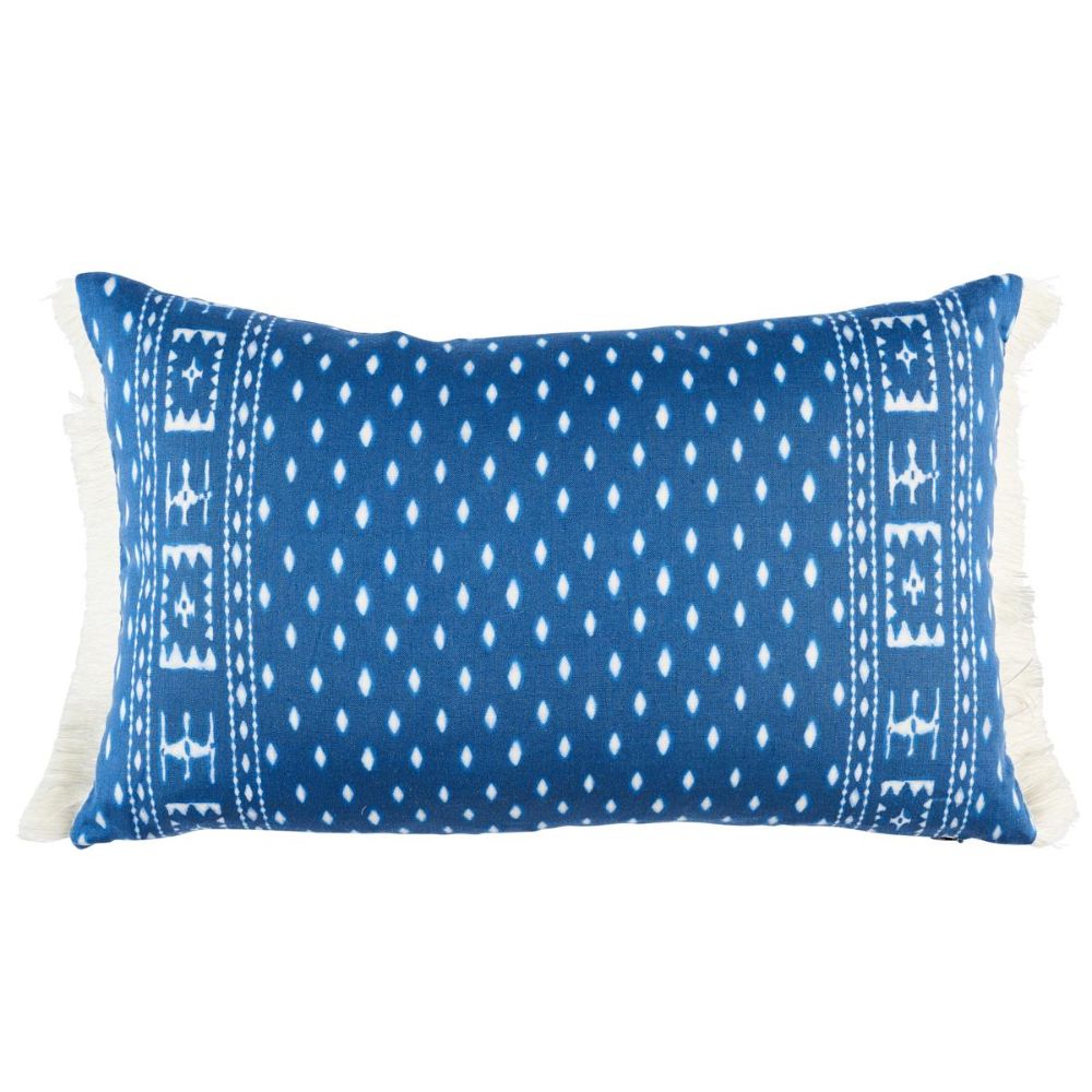 Schumacher SO18049014 Bohemia Indah Batik Pillow Pillows & Accessories in Indigo