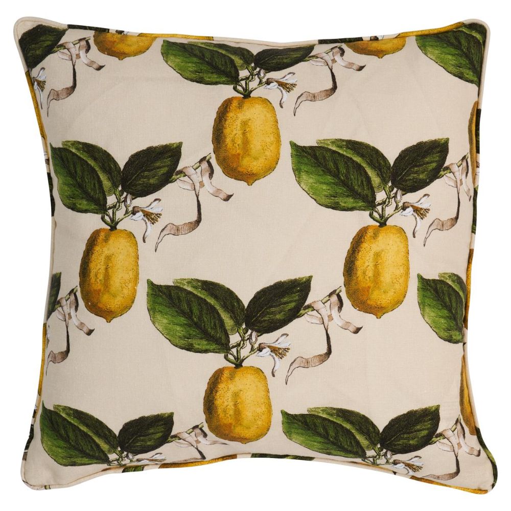 Schumacher SO18063205 Johnson Hartig Le Citron Pillow Pillows & Accessories in Natural