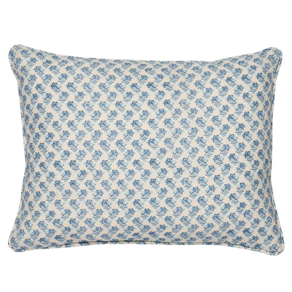 Schumacher SO18076012 Mark D. Sikes Oleander I/O Pillow Pillows & Accessories in Indigo