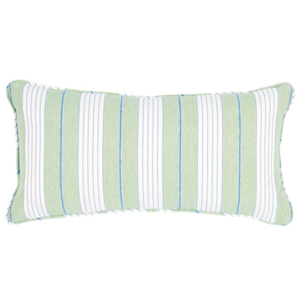 Schumacher SO7137618 Audrey Stripe Pillow Pillows & Accessories in Green