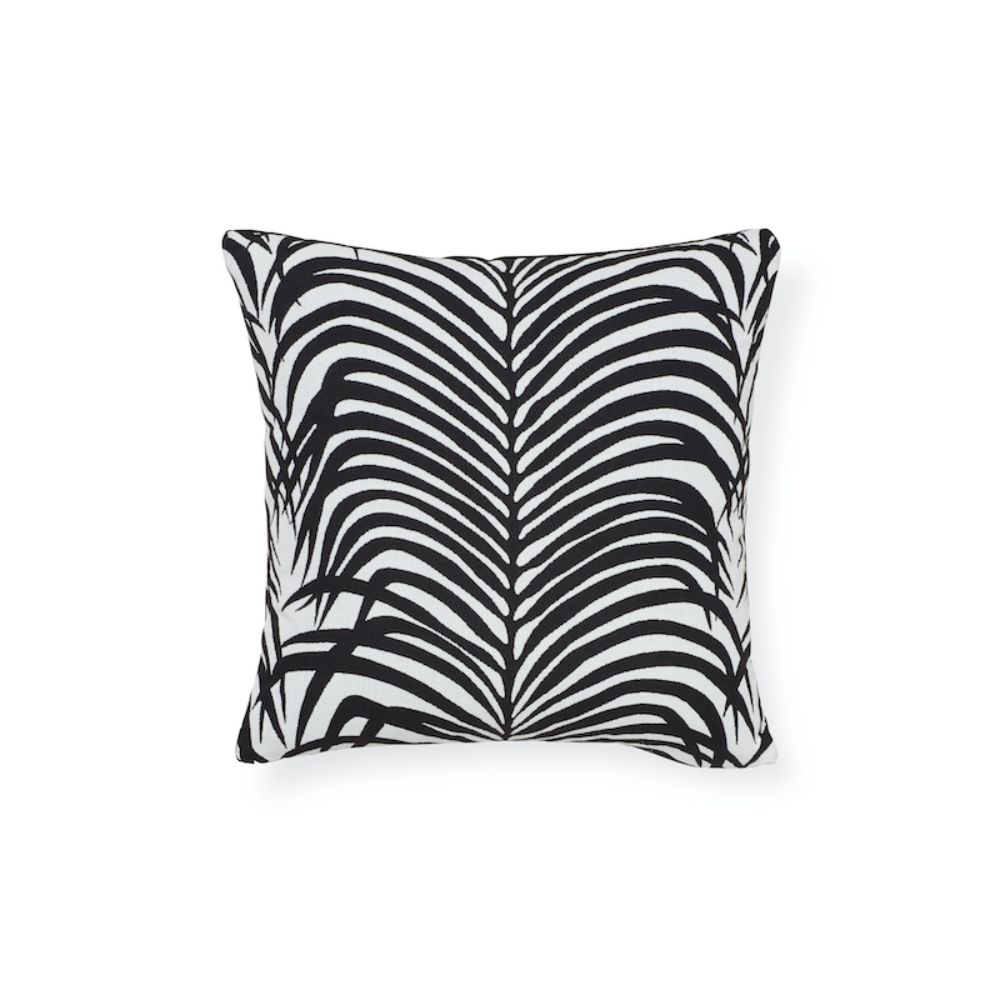 Schumacher SO7317303 Zebra Palm I/O 16" Pillow in Black