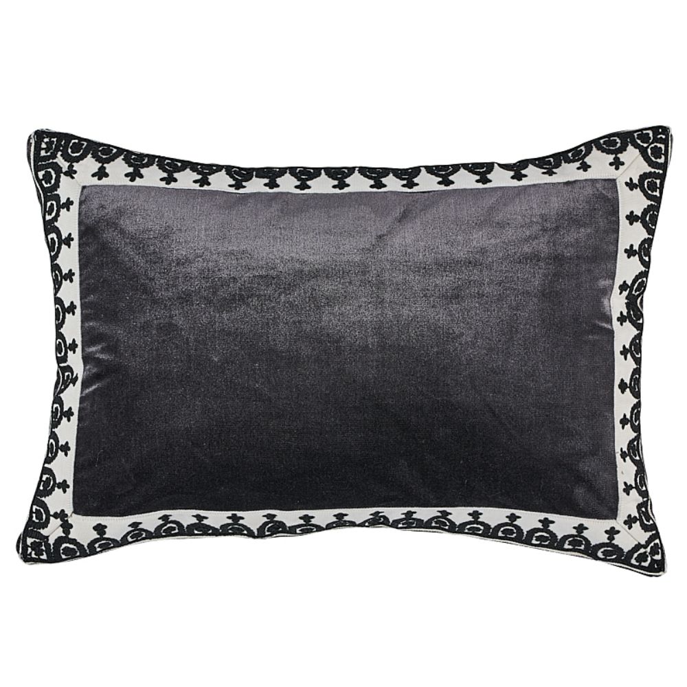 Schumacher SO7415515 Noelia Pillow Pillows & Accessories in Onyx