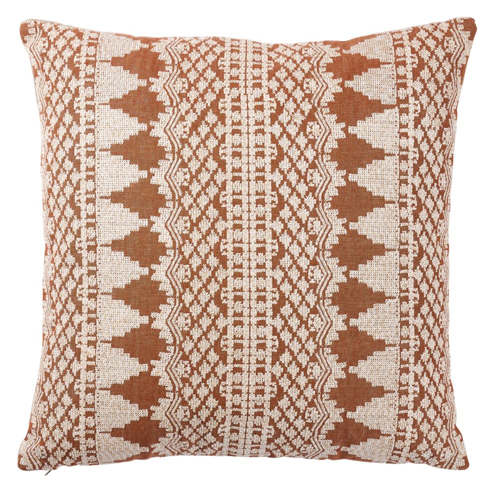 Schumacher SO7547006 Wentworth Embroidery 22" Pillow Pillows & Accessories in Rust