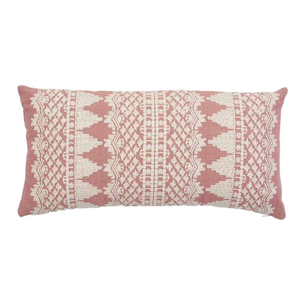 Schumacher SO7547318 Wentworth Embroidery Pillow in Rose