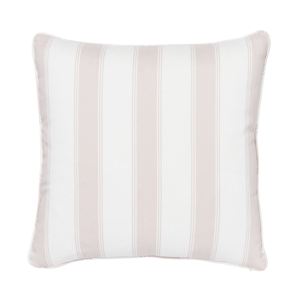 Schumacher SO7582004 Rafe Stripe 18" Pillow in Pink & White