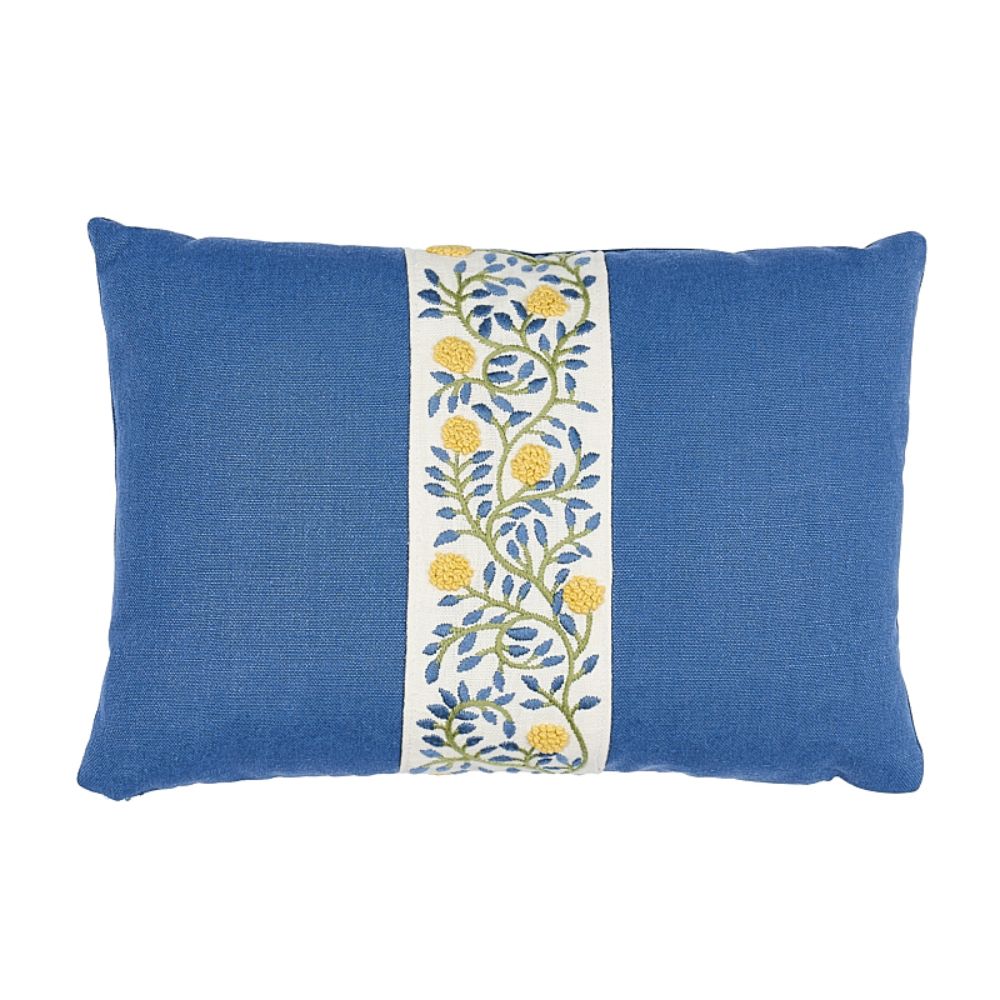 Schumacher SO7629211 Ashoka Pillow Pillows & Accessories in Citron & Blue