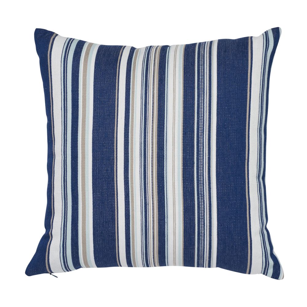 Schumacher SO7663005 Ponderosa Stripe I/O 20" Pillow in Navy Blue